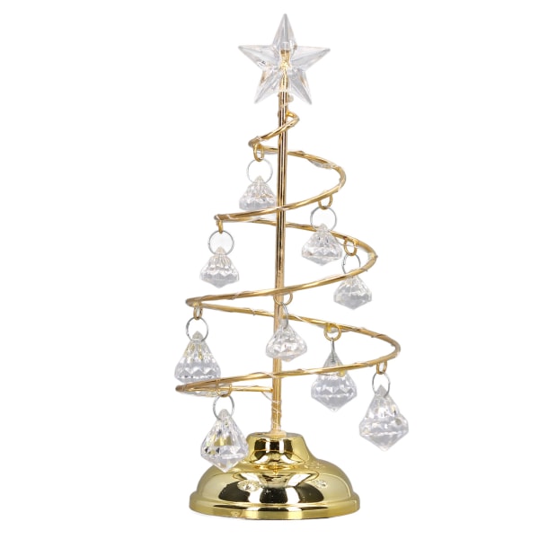 LED-joulukuusen valaisin Pieni kristalli koristeellinen rautapuu yövalokoristeen lahja kultaiseen lämpimään valoon