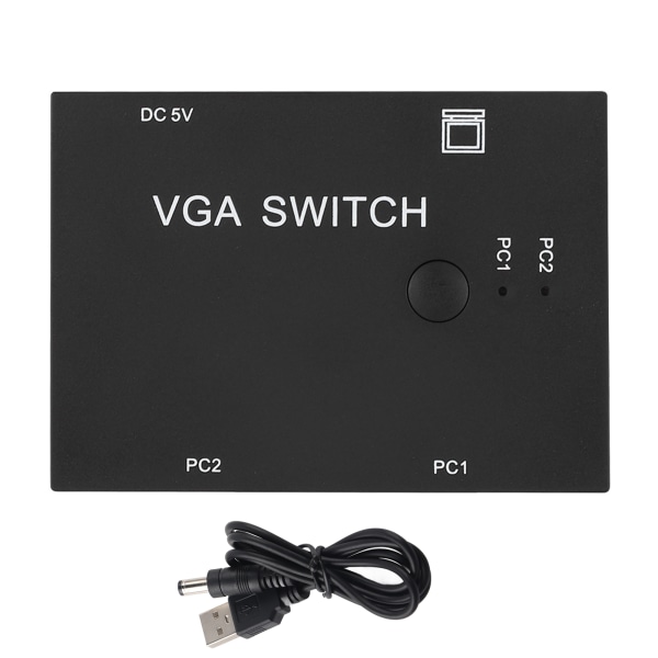 VGA Splitter Computertilbehør 2-In-1-Out 2 Port Switcher HD Display Tilbehør til Host Switch