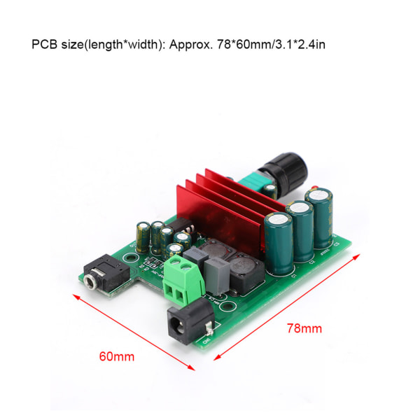 TPA3116 D2 8-25VDC 100W monoeffekt subwoofer digital forsterkerkortmodul med NE5532 OPAMP