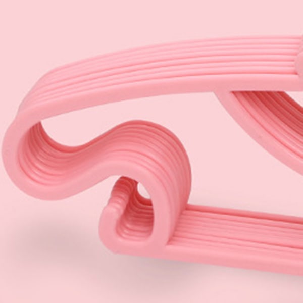 10 STK Børneopbevaringsbøjler Plast Tykke sløjfe knude frakketørrer bøjle til småbørn Baby Pink