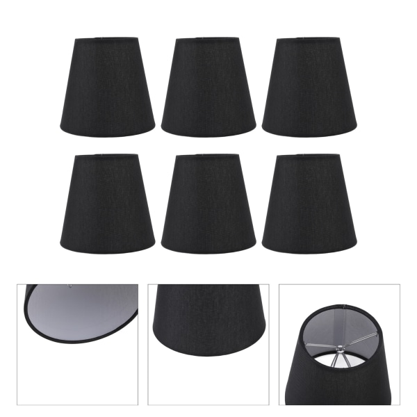 6 kpl:n lampunvarjostin, moderni ja yksinkertainen tyyli, kodin sisustus, musta, pienelle E14-polttimolle
