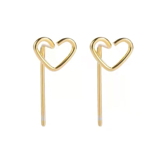 Hjärtformade örhängen glänsande Snygg Utsökt design Legering Fashionabla örhängen för dagligt bruk Party Gold