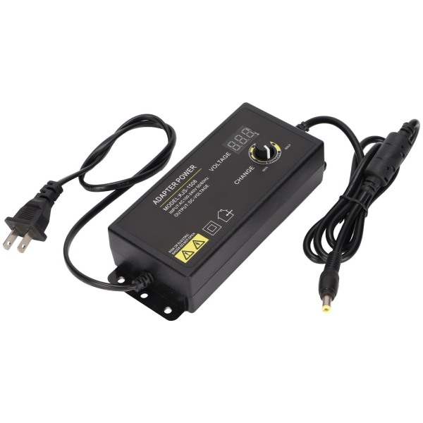 Strømadapter 120W 5A 3‑24V LED digital skjerm Justerbar spenningshastighet StrømforsyningUS-plugg