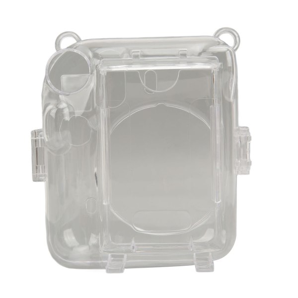 Instant Camera Case Kit Skulderstropp klistremerke Kameraveske Slitesterk kamerabeskyttende gjennomsiktig veske for Instax Mini 12 Pink