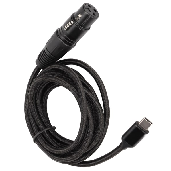 USB C til XLR hunnkabel Lavstøy HIFI Plug and Play USB C mikrofonkabel for Windows 3 meter/9,8 fot