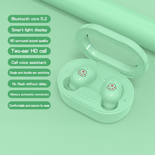 Trådløst bluetooth-hodesett med superlang batterilevetid i øret støyreduserende headset+S eas green light display