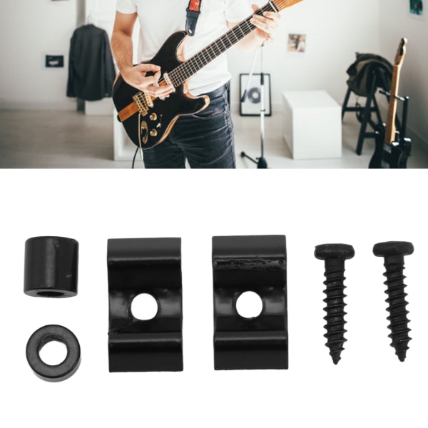 MH 2-pack gitarrstränghållare i järn, kompakt, gratfri, för ersättning, svart