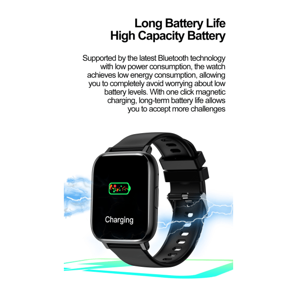 Klokke H9 Smart Klokke Helseovervåking Bluetooth Ring Klokke Sport Hjertefrekvens Blood Oxygen Sports Watch+S knight black