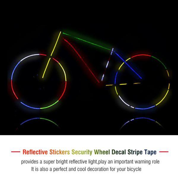2Ruller Cykel Reflekterende Klistermærker Sikkerhedshjul Decal Stripe Tape (blå)