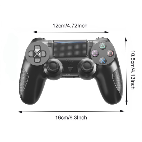 PS4 vattenöverföringsutskrift Bluetooth trådlös vibrationskontroll-Mörksvart