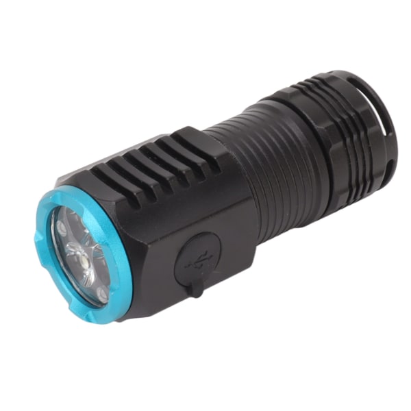 Mini kraftig lommelygte Høj lysstrøm 2000lm lys USB C genopladelig LED 6 tilstande IPX4 vandtæt halemagnet