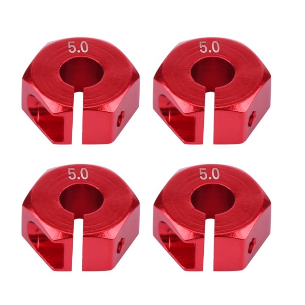 12 mm Universal Hex Hex Hub Adapter for HSP Sakura 1/10 RC-bil (5 mm, rød)