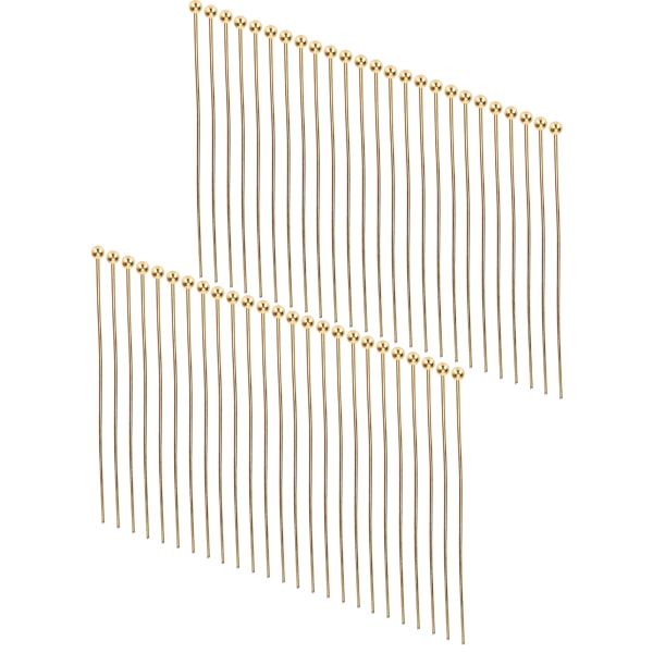 MH 50 stk. kuglehovednåle smykker vedhæng DIY håndværk perlefremstilling dele tilbehør forsyninger guld 45mm / 1.77in