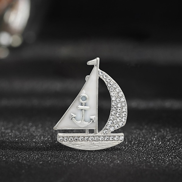 Brooch for women, high-end men, smooth sailing, sailboat, chest flower wholesale, anti glare pin, suit, fixed clothing accessories S-8 Silver Pirate Ship