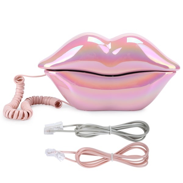 Elektroplettering Rosa Funny Lip Telefon WX&#8209;3016 Fasjonabel nummerlagringsfunksjon