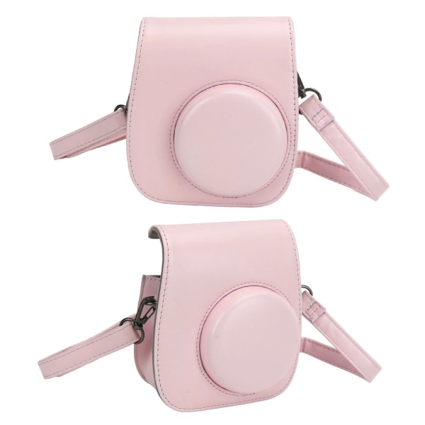Mini Instant Camera Protective Bag PU-veske til Fujifilm Instax Mini 12 med albumfiltre Fargerike hengende rammer Klistremerker Rosa