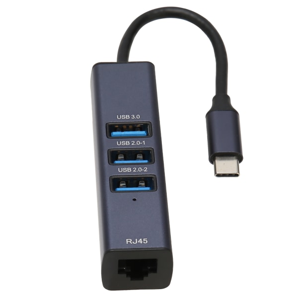 4 i 1 USB C Hub RJ45 Gigabit Ethernet-port 3 USB-porte USB C til Ethernet-adapter med lagerhul til bærbare tablets