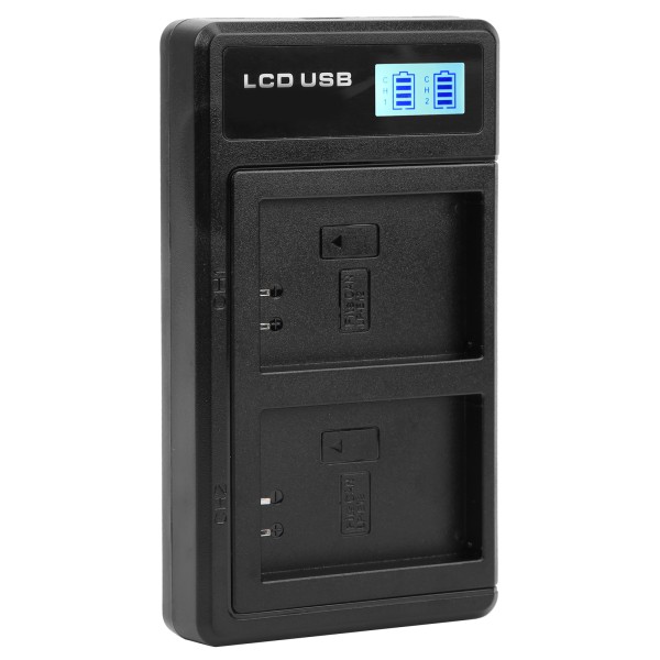 Bärbar kamerabatteriladdare för LP-E12 USB -kamera dubbelladdare med LCD-skärm