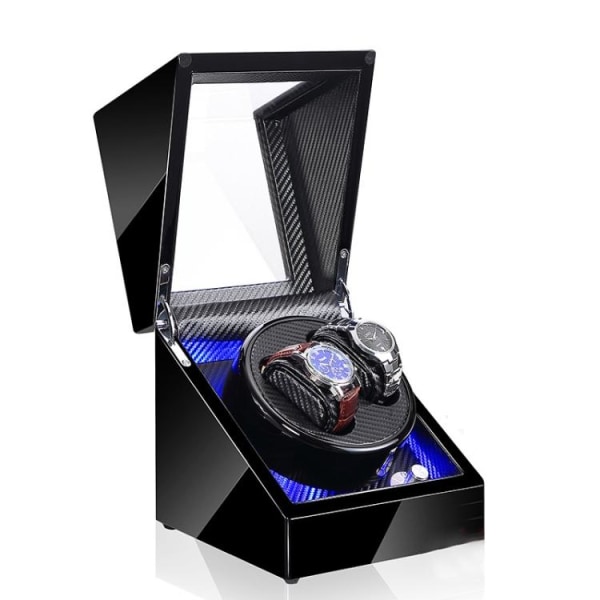 Watch Winder / Klockuppdragare - Black Carbon Fiber Texture Svart