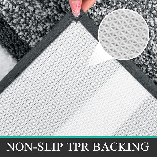 Soft 45x65cm Bath Rugs, Microfiber Fluffy Non-Slip Bath Roons Mat Water Absorbent Washable