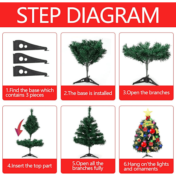 Miniatyr Julgran Konstgjord Julgran Liten 30cm, Konstgjord Gran med LED