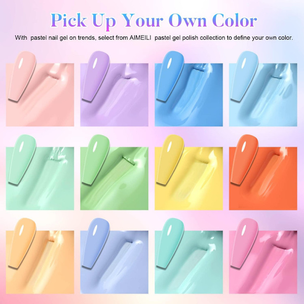 Gel Nagellack Set, 8 ml 12 färger Blötlägg av UV LED Gel