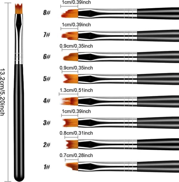 8 Pcs Function Nail Brush, Drawing Nails, Brush Pen Nail Design Painting