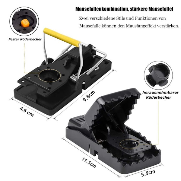 musfälla, mössfälla, 8 återanvändbara råttfällor
