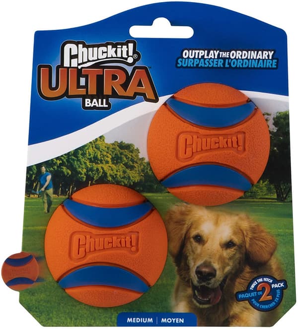 Dog ball, 2 pcs, Orange / Blue