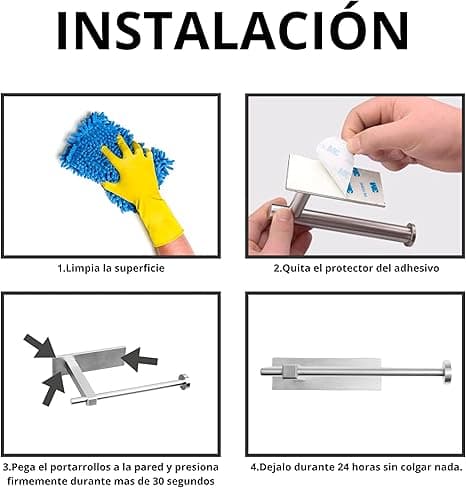 Toilet Paper Holder - Self Adhesive Without Drilling, Modern and Simple Design