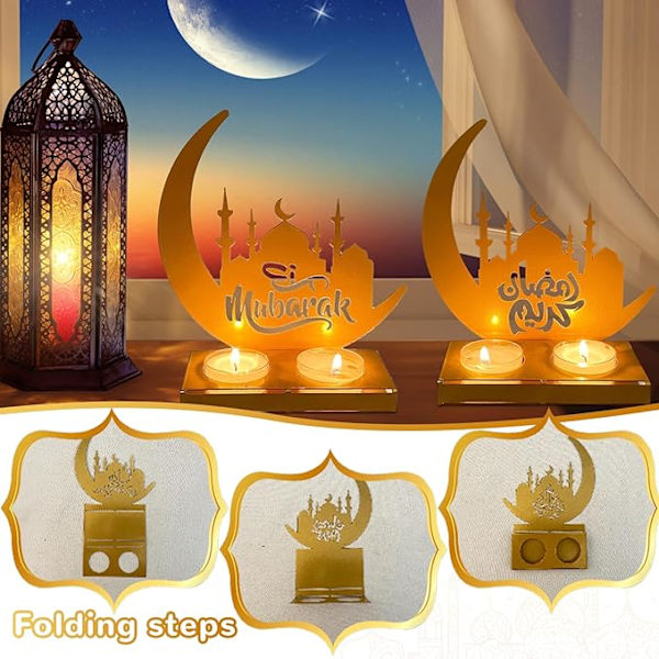 Ljushållare, Ramadan Eid Mubarak, dekoration, Ramadan ljushållare, ljusstake, ljusdekoration,