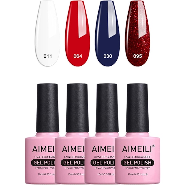UV LED Gel Lacquer Nail Polish, UV Gel Polish Set, Soak Off UV Gel Nail Polish 4 pcs X 10 ml