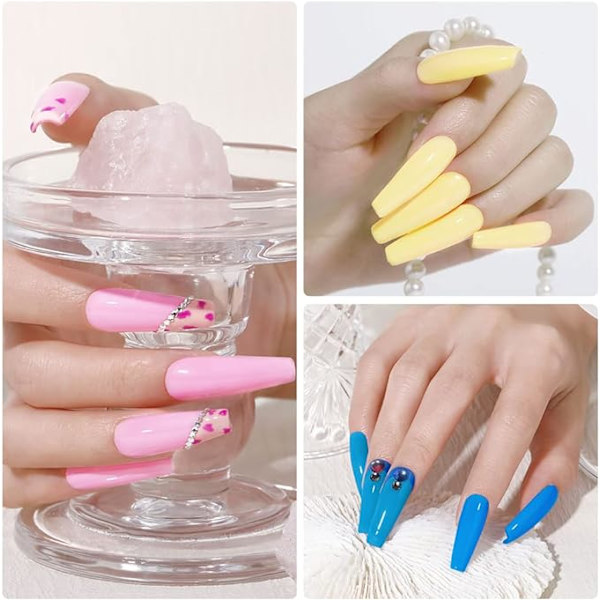 UV Nagellack 6 Färger Pastell Makron Shellac Nagellack Rosa Orange Blå Grön Lila Sommarfärger Gel