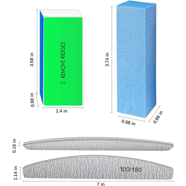 Nagelfilar och buffertar - Professionellt nagelfilsblock för nagel