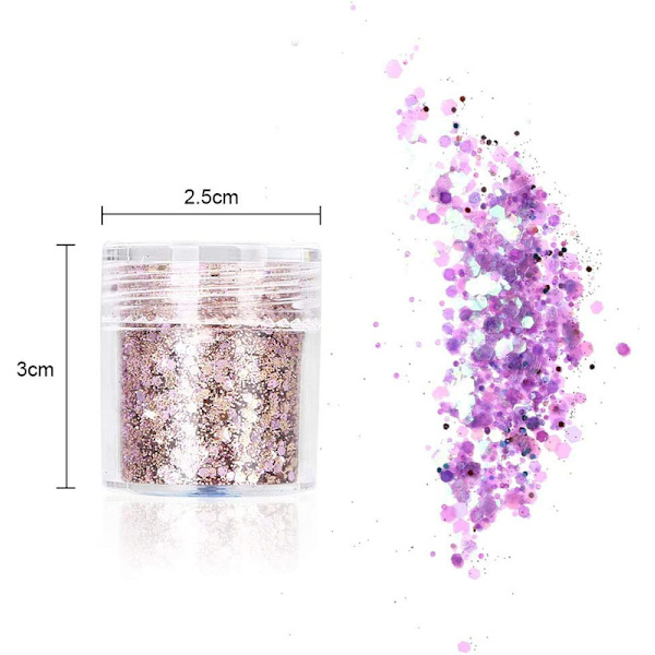 16 st Chunky Glitter Beauty Set för kroppsstrumpor och hår,