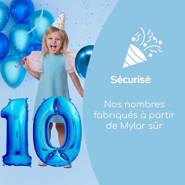 Födelsedagsdekoration Pojkar Blå nummer 10-årspojke Grattis på födelsedagen dekoration