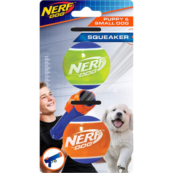 Dog Nerf Dog TPR 5 tums tennisbollar set med 2 för små hundar