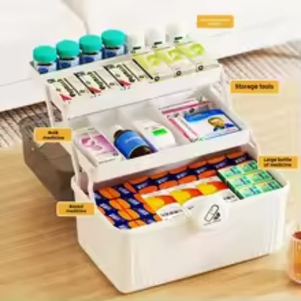 3-Tier Foldable Large Capacity Medicine Storage Box