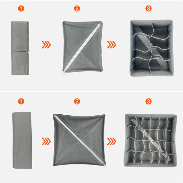 Set of 4 Drawers Organizer, Non-Woven Storage, Mesh Separation Box,