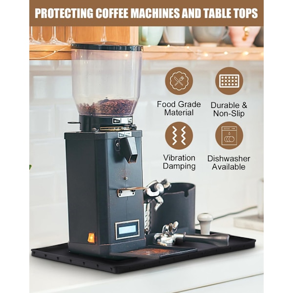 Underlägg Kaffebryggare Silikonmatta med kant 47x29cm Helautomatiska kaffeunderlägg