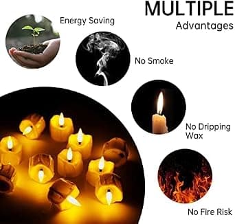 LED-ljus, 12 st LED flamlösa ljus med timerfunktion