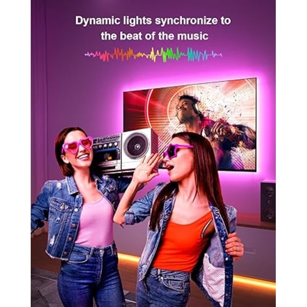 LED Strip 30m, LED Bedroom, LED Strip RGB Light, Bluetooth Application Control Synchronized