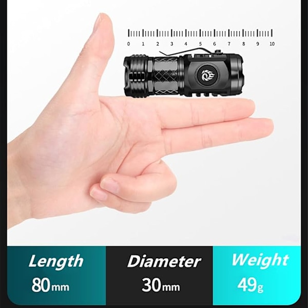 Three-eyed Monster Flashlight Portable Mini Flashlight Five Modes Super Bright Hand Flashlight Rechargeable