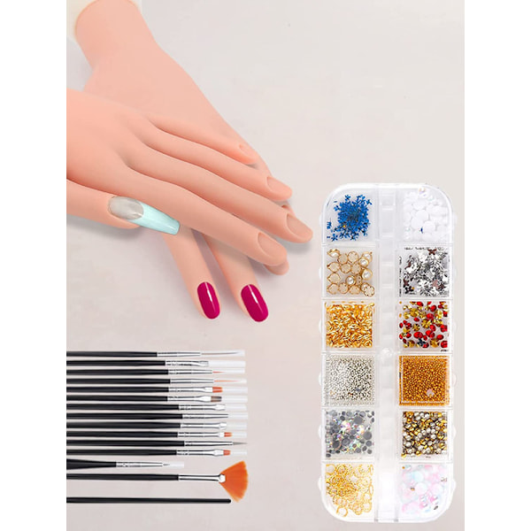 Akryl Nail Practice Hand, 200st Nail Tips