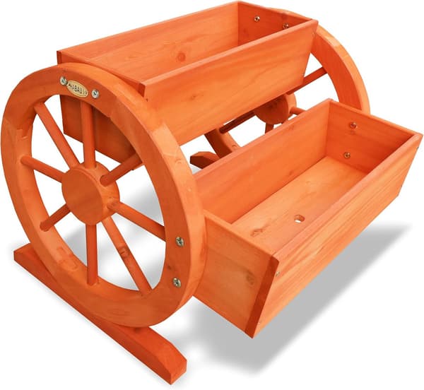 blomlåda med vagnhjul