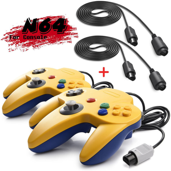 Set med 2 Retro 64-bitars N64 Controller Gamepad