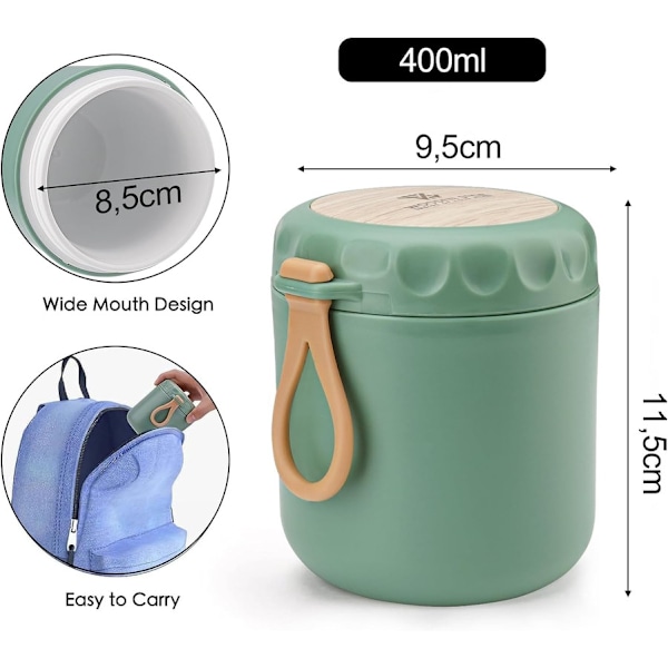 muesli mug to go 400 ml, yoghurtmugg to go med sked och lock