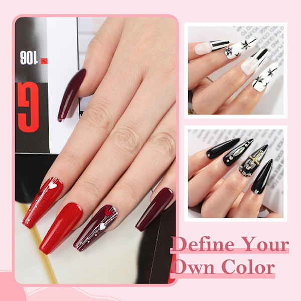 Gel Nose Selber Set, 80W UV/LED Nagellampa Gel Nagel Set Komplett med 3pc Poly Nagel Gel