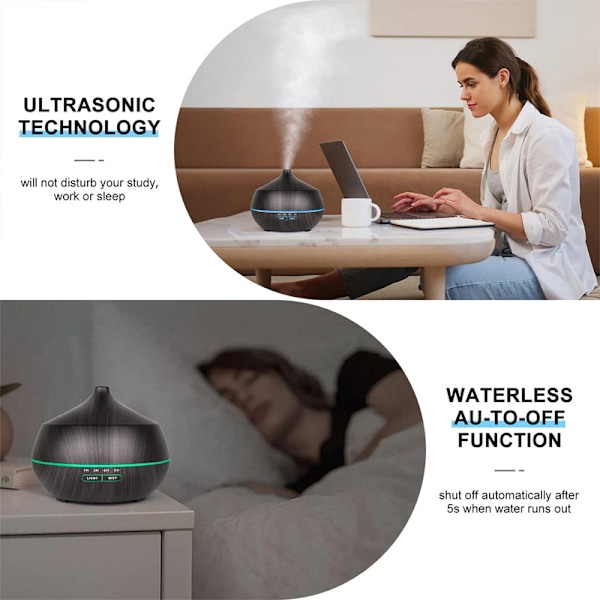 Ultrasonic Essential Oil Diffuser: 400ml Scent Diffuser Aromatherapy Nebulizer Scent Lamp Wood Air