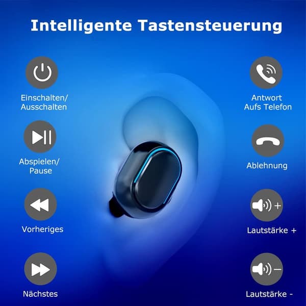 Bluetooth-hörlurar, 2023 trådlösa in-ear-hörlurar,
